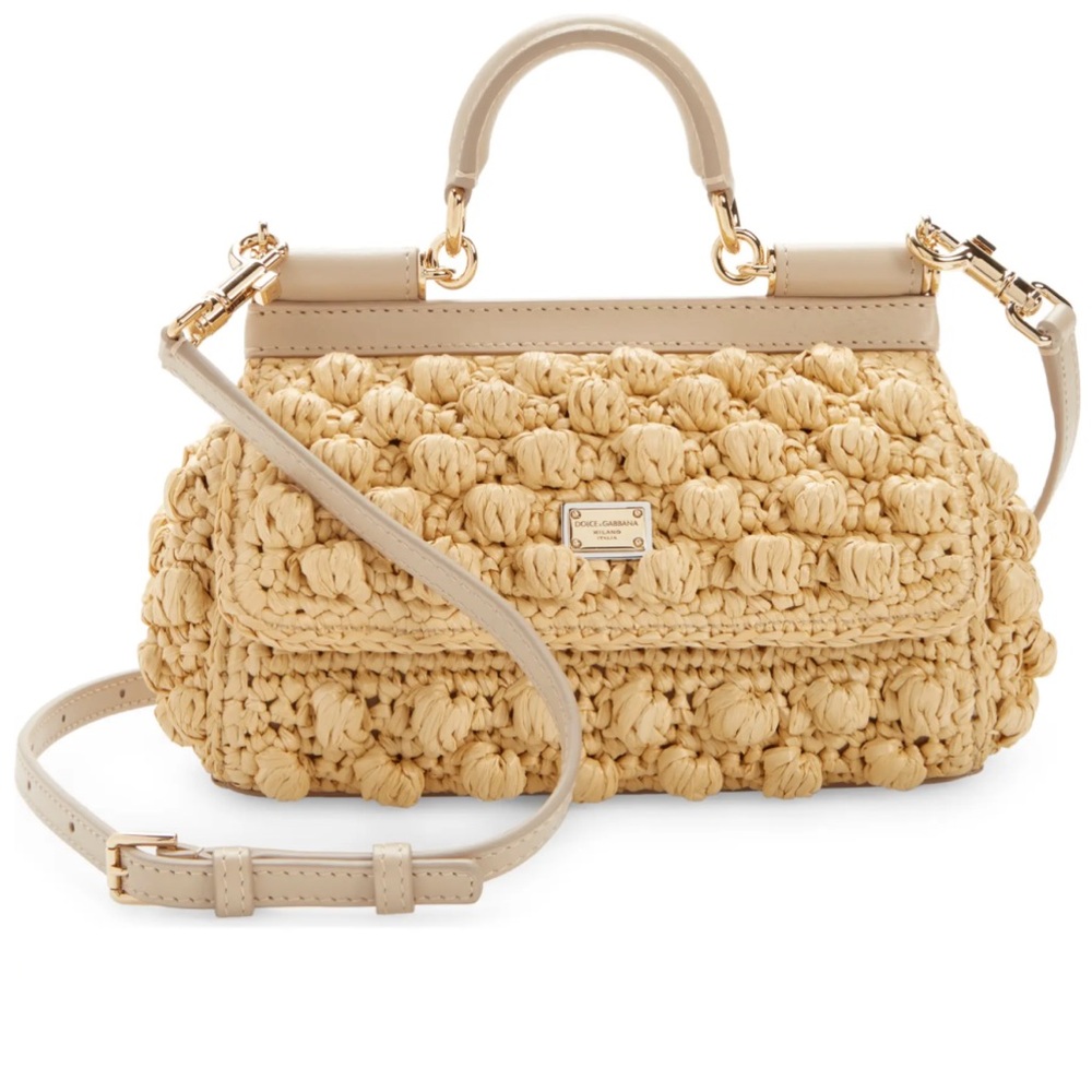 Dolce & Gabbana Sicily Small Raffia Satchel handbag